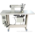 TJ-60S Ultrasonic lace sewing machine for cordless sewing of fabric shopping bags.